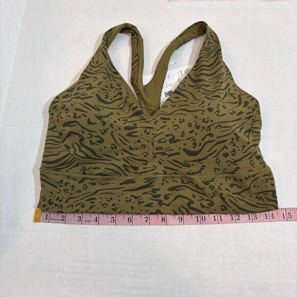 Athleta Transcend Plunge Bra NEW with tags Size Large D/DD Nina Animal Olive - Picture 14 of 14